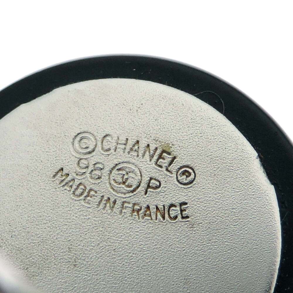 CHANEL Authentic Black Logo Earrings - Picture 6 of 6